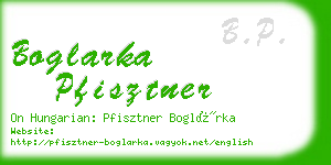 boglarka pfisztner business card